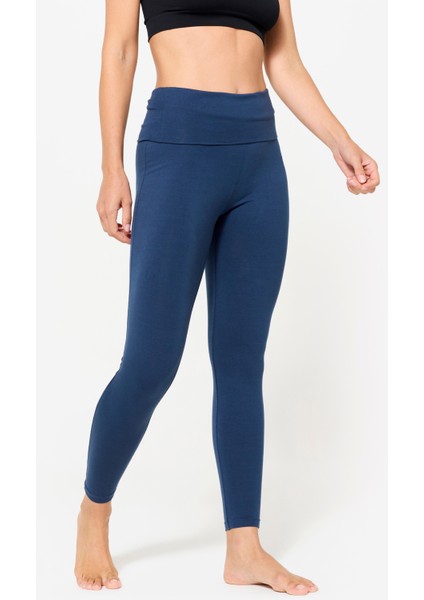Kimjaly Kadın Yüksek Belli Yoga Taytı - Lacivert