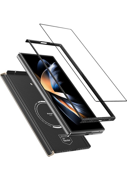 Galaxy Z Fold 7 Benks Armorair Armorgrid 3'lü Aksesuar Set Ön Arka Kevlar Kapak&ekran Koruyucu Siyah modelleri
