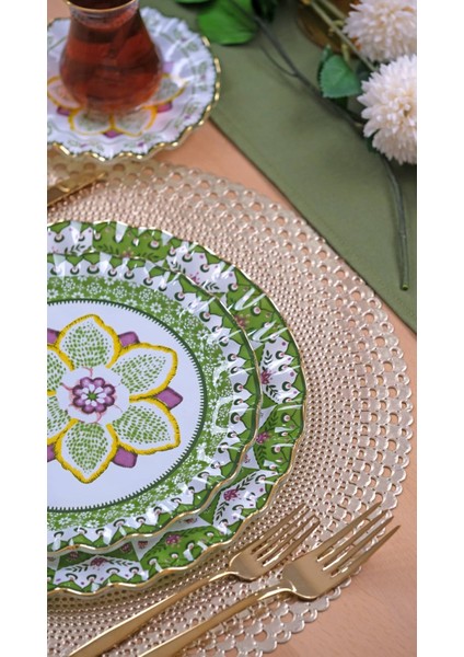 Montsechia Vidalii 6 Parça 6 Kişilik Altın Yaldızlı Servis Takımı - Servis Tabağı fiyatları