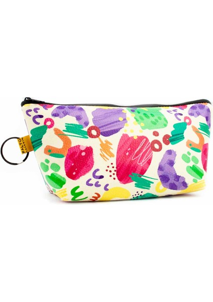 Fırça Boyalı Tasarımlı Makyaj Çantası - Makyaj Organizatörü Kozmetik Çanta