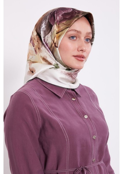 Haki Çiçek Desen Sura Ipek Eşarp fiyatları