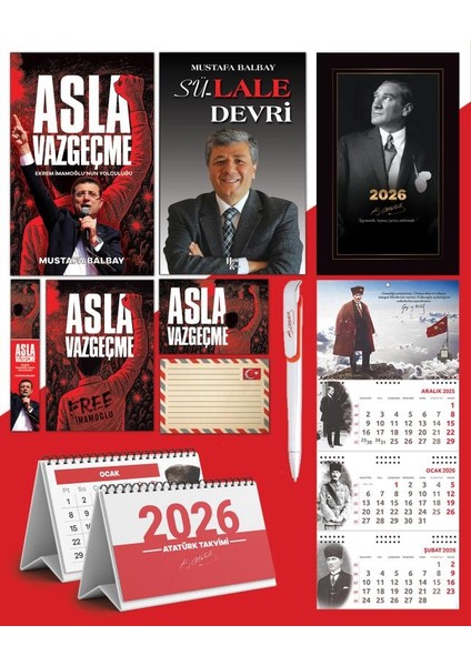 Asla Vazgeçme - Ayraç - Kartpostal - Poster - Sü-Lale Devri - 2026 Ajanda Istikbal - Sakarya Duvar Takvimi - Masa Takvimi
