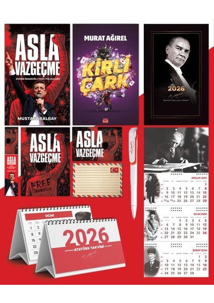 Asla Vazgeçme - Ayraç - Kartpostal - Poster - Kirli Çark - 2026 Ajanda Gazi Paşa - Imza Duvar Takvimi - Masa Takvimi
