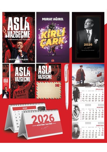 Asla Vazgeçme - Ayraç - Kartpostal - Poster - Kirli Çark - 2026 Ajanda Istikbal - Sakarya Duvar Takvimi - Masa Takvimi