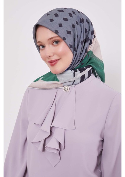 Benetton Yaprak Desen Pamuk Eşarp modelleri