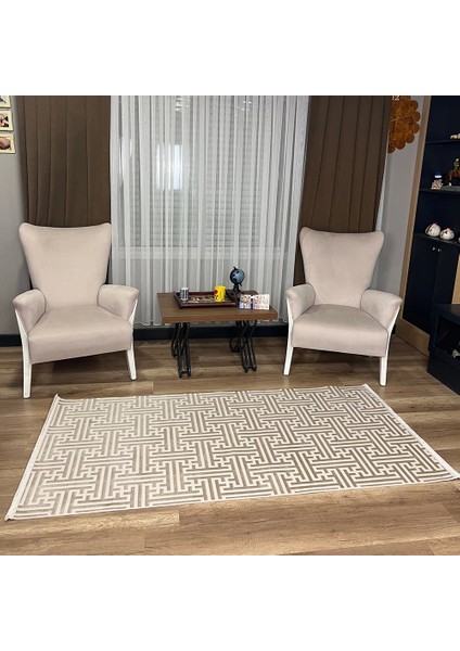 Aria 1128 Vizon Pamuk Tabanlı Modern Halı
