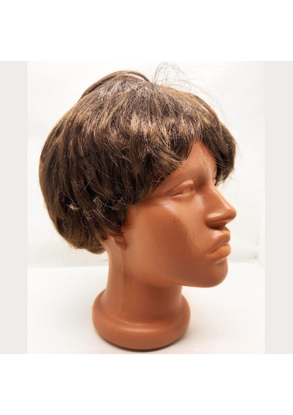 Kahve Renk Kısa Kesim İçi Astarlı Erkek Peruğu