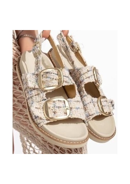 Bernishoes Olira Bej Simli Kemerli Sandalet fiyatları