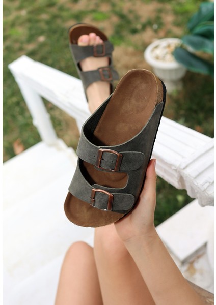 Bernishoes Rıno Haki Yeşil Nubuk Terlik fiyatları