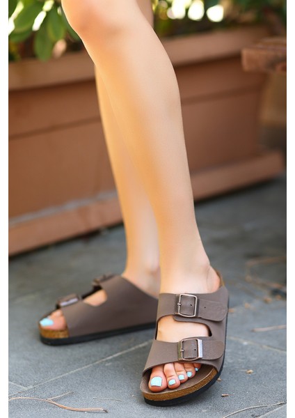 Bernishoes Rıno Kahverengi Nubuk Terlik