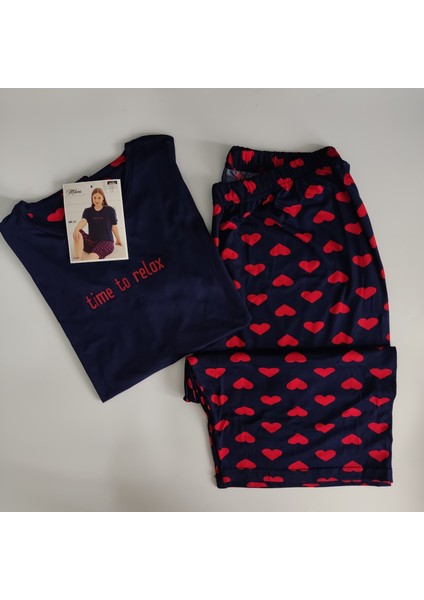 Büyük Beden Milan Kumaş Kadın Kapri Pijama Takımı