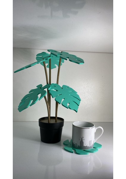 Yaprakları Bardak Altlığı Olan 3D Baskı Saksılı Dekoratif Bitki fiyatları