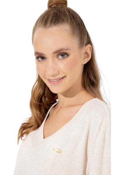 Kadın Basic V Yaka Kazak indirimleri