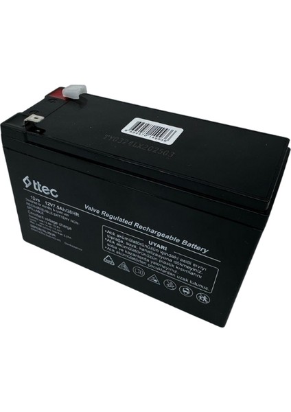 Enerjistar 12 Volt 7.5A Akü -12V 7.5 Ah Bakımsız Kuru Çocuk Oyuncakları Akülü Araba Pili Aküsü