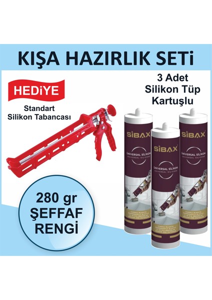 Pencere Kapı Silikonu. Sızdırmaz. Iç-Dış Mekan 280 gr 3 Adet - Tabanca Hediyeli fiyatları