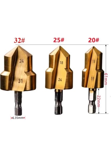 3 Parça Havşa Matkap Uç Boru Genişletme Raybalama Uç 20-25-32 fiyatları