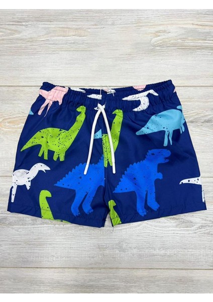 Erkek Çocuk Su Tutmaz Paraşüt Kumaş Karakter Baskılı Bel Bağcıklı Şort Mayo File Ağ