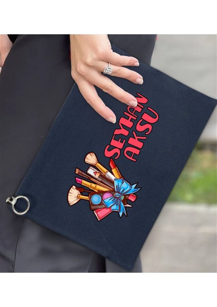 Kişiye Özel 3 Astarlı Lacivert Portföy Çanta 30X21CM, Baskılı El ve Organizer Çanta fiyatları