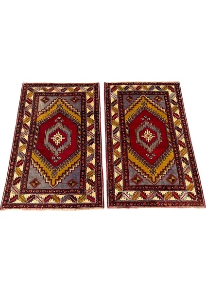 El Dokuma Sıfır Çift Ortaköy Halısı 108X165 Kök Boya Yün Halı