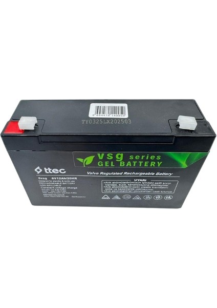 6 Volt 12 Amper Jel Akü – Çocuk Akülü Arabalar ve Atv Uyumlu