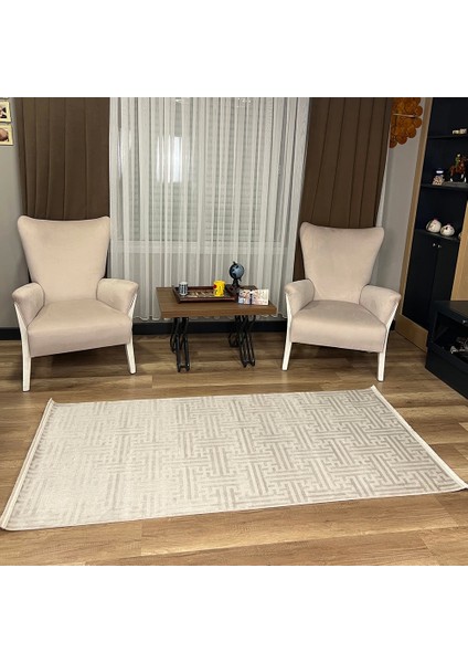 Aria 1128 Gri Pamuk Tabanlı Modern Halı