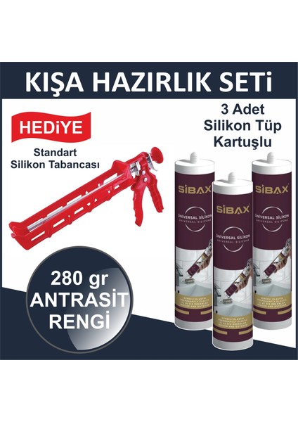 Pencere Kapı Silikonu. Sızdırmaz. Iç-Dış Mekan 280 gr 3 Adet - Tabanca Hediyeli fiyatları