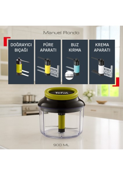 Maxi Kit 900 ml Buz Kırıcı & 3 Bıçaklı Manuel Rondo fiyatları