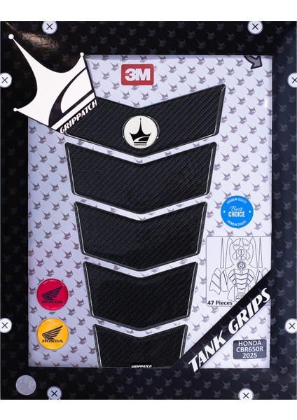 Honda CBR650R 2025 ile Uyumlu Kaydırmaz 6d Karbon 47 Parça Tank Pad Seti GC41 fiyatları