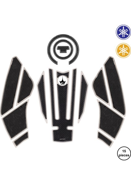 Yamaha Yzf R1 2016-2017 ile Uyumlu Ultimate Kaydırmaz 15 Parça Tank Pad Seti GTC01