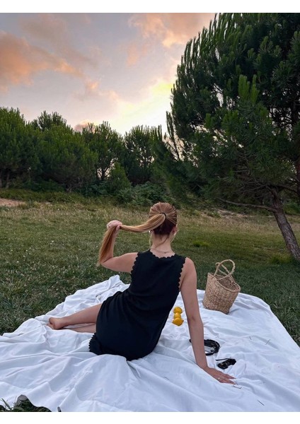 Kadın Keten Kumaş Kolsuz Mini Boy Elbise indirimleri