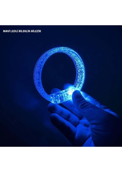 Nessiworld Mavi LED Işıklı Baskı Yapılabilen Pilli Bileklik Bilezik 1,5 cm Genişlik fiyatları