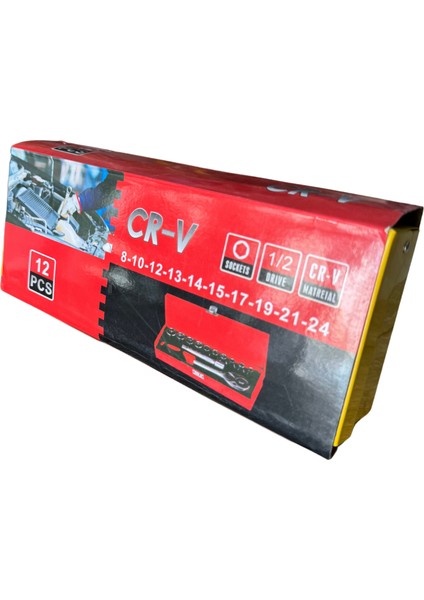 12 Parça Profesyonel Lokma Takımı - Cr-V Malzeme, 1/2" modelleri