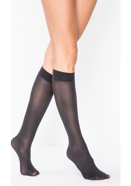 Kadın Siyah Mikro 40 Opak Mat 2'li Çorap