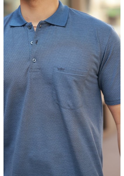 Erkek Yakalı Mini Jakarlı Kısa Kollu T-Shirt modelleri