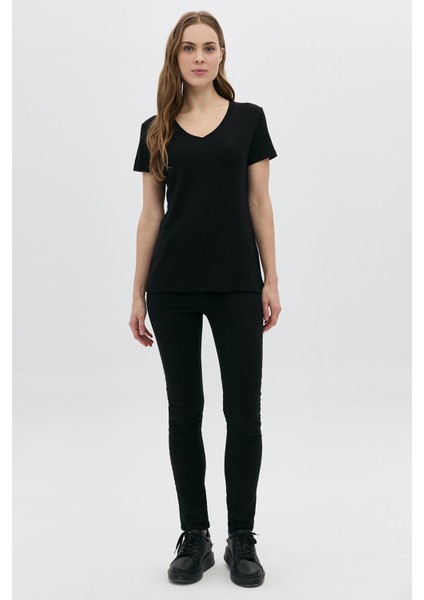 Basic Modal V Yaka T-Shirt