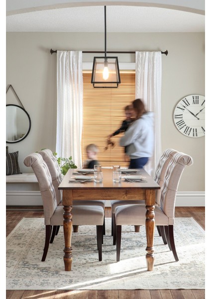 Denze Masif Ceviz 6 Kişilik Yemek Masası – Klasik Dönem Tornalı Ayaklar