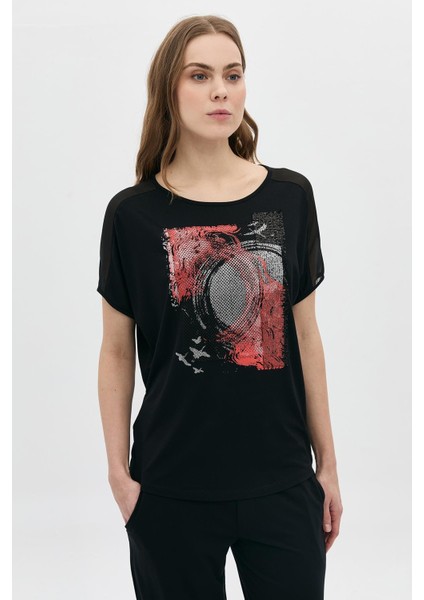 Fileli Baskılı Payetli T-Shirt fiyatları