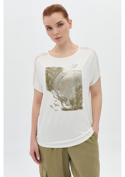 Fileli Baskılı Payetli T-Shirt fiyatları