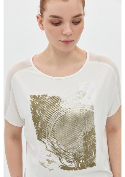 Fileli Baskılı Payetli T-Shirt modelleri