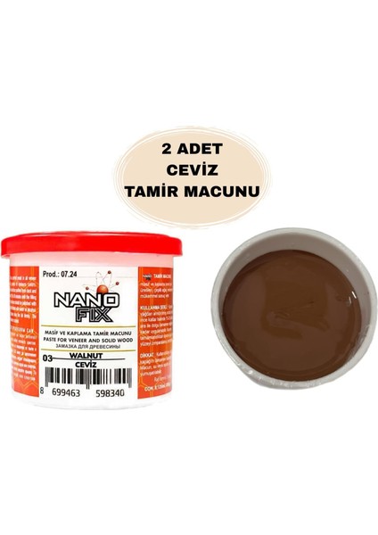 Mobilya Ahşap Tamir Dolgu Macunu Ceviz 200GR 2 Adet