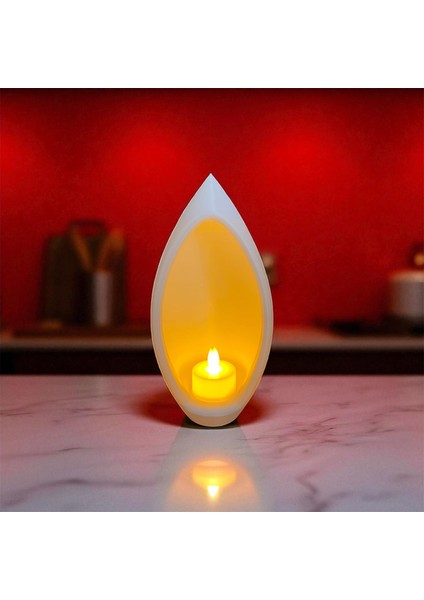 Dekoratif LED Mumluk | 3D Baskı Minimalist Gece Lambası