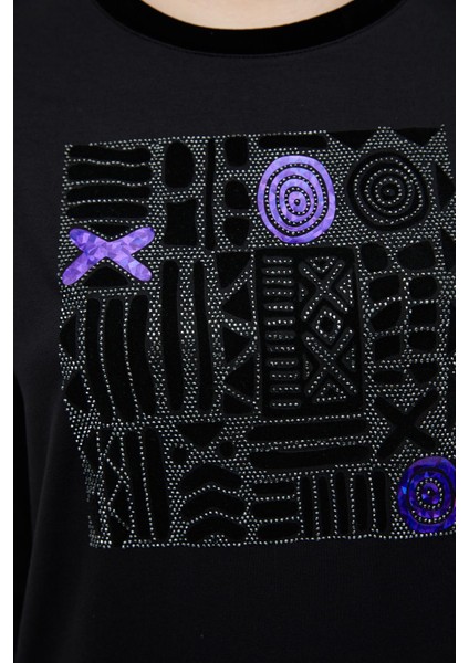 Fleks Taşlı Floklu T-Shirt modelleri