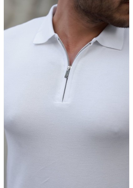 Erkek Fermuar Yakalı Kısa Kollu Tişört modelleri