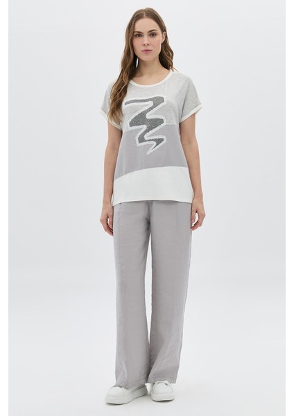 Parçalı Bsn ve Taşlı T-Shirt