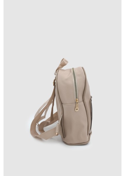 Furne Dış Bölmeli Dokulu Mini Sırt Çantası Krem indirimleri