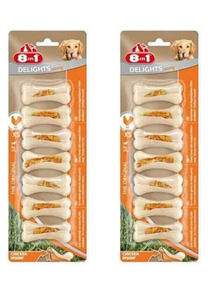 Delights Strong Tavuklu Köpek Ödül Kemiği (Xs) 140GR x 2 Adet
