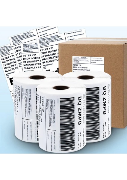 5'li Paket Termal Barkod Etiketi 150mm x 100mm 350'li Barkod & Kargo Yazıcı Kağıdı Suya Dayanıklı