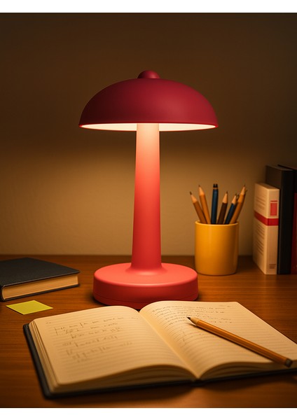 Pembe Mantar Masa Lambası – 3 Renk Işık (Kırmızı, Beyaz, Gün Işığı) | USB Girişli, Ayarlanabilir Şiddet fiyatları