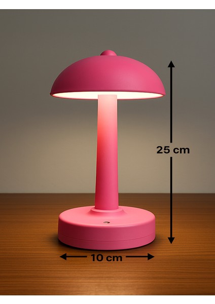 Pembe Mantar Masa Lambası – 3 Renk Işık (Kırmızı, Beyaz, Gün Işığı) | USB Girişli, Ayarlanabilir Şiddet fırsatları