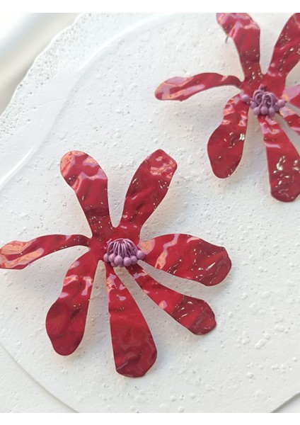 Kırmızı Çiçekli Küpe fiyatları